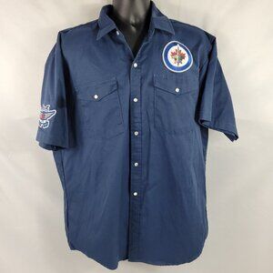 NHL Winnipeg Jets Local 204 Groundcrew Snap-Up SS Work Shirt Men's size XL